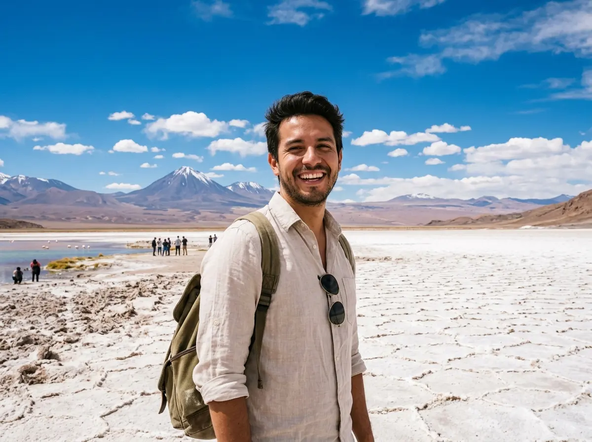 Viajero en San Pedro de Atacama con Racelt