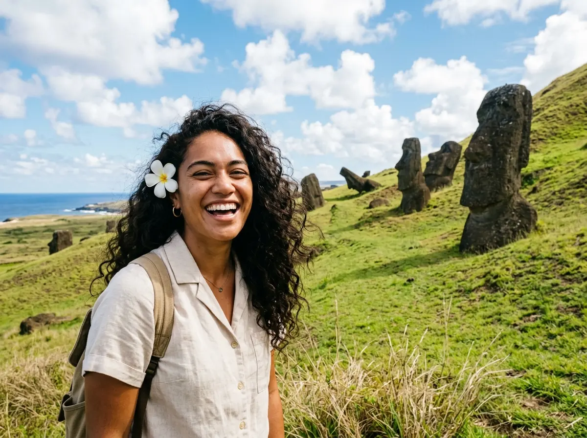 Viajera en Isla de Pascua Rapa Nui con Racelt